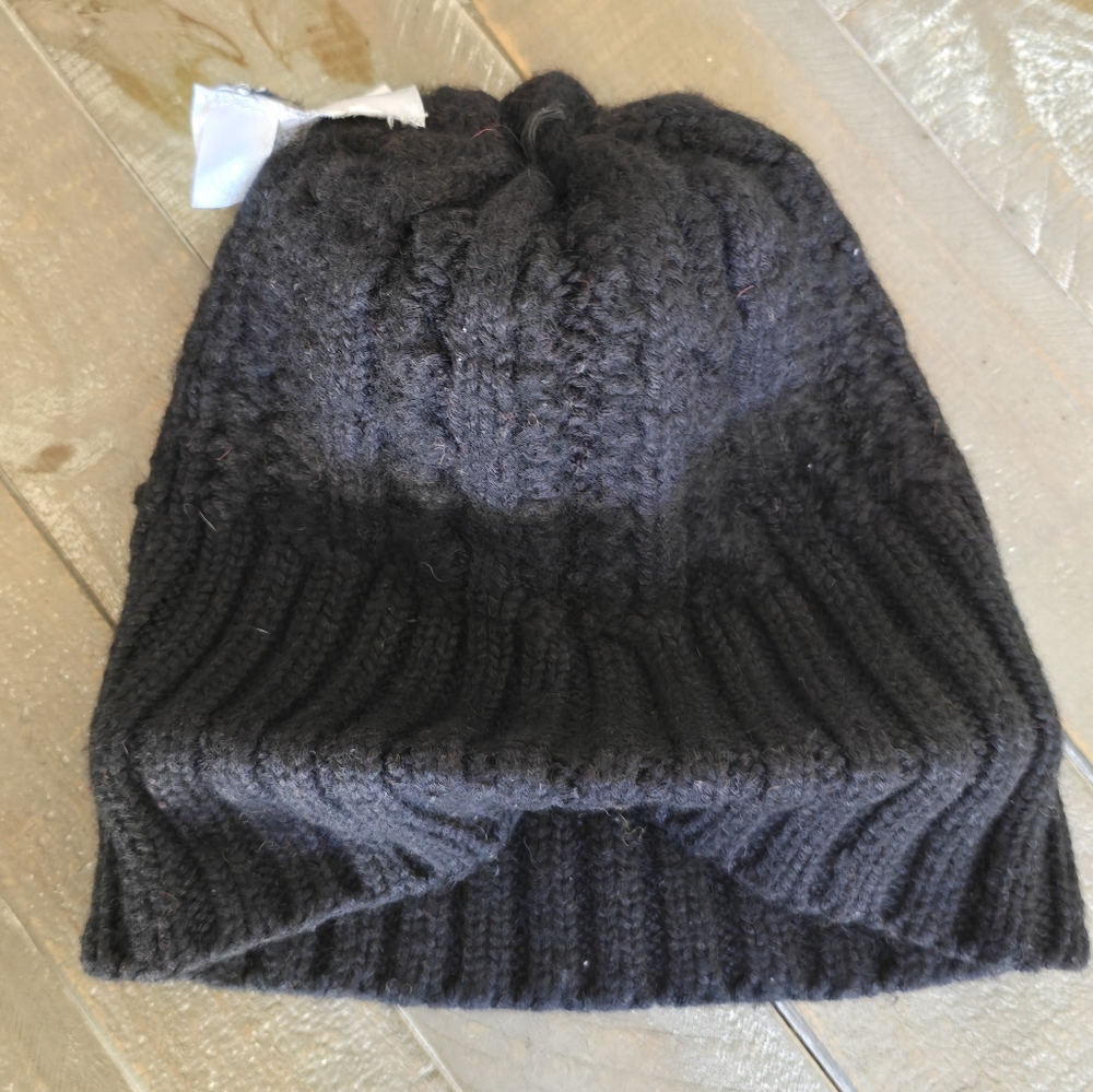Smartwool Merino Wool/Acrylic Pom Pom Knit Beanie Cap Hat BlK OS - Picture 5 of 9